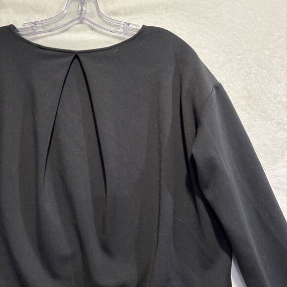 Uniqlo Women's Stretch Double Face Pullover Pleated Back Modal Black Size Medium - Picture 12 of 16